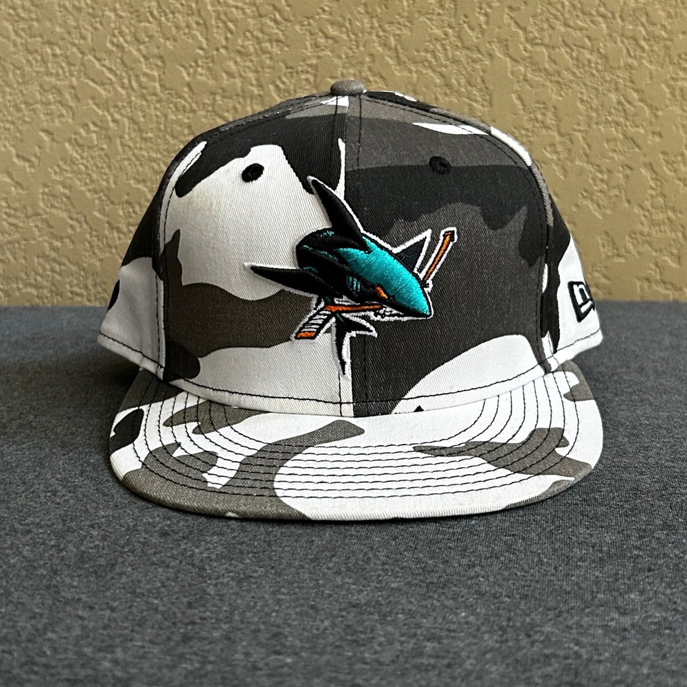 San Jose Sharks New Era 9FIFTY Snapback Hat Gray Camo NHL One Size